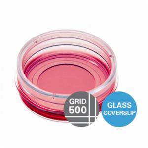 Ibidi µ-Dish 35 mm, high Grid-500 Glass Bottom 81168