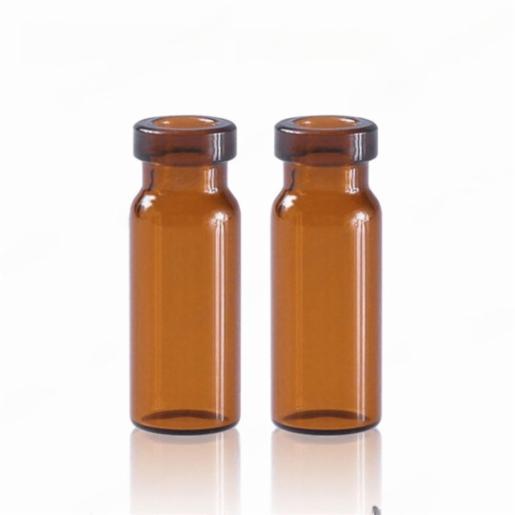 LabPRO QuickFit Amber Glass Crimp Vial 2ml, Flat Base, 11mm Crimp Vial Wide Opening With Label, 5000pcs/ctn LPQV5153