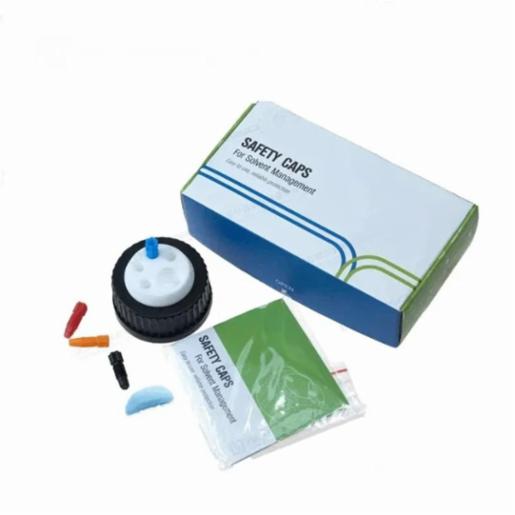 LABPRO QuickFit GL45 Safety Cap With Four Holes for 1/16 inch OD Tubing, Yellow, 100pcs/ctn LPQ003275