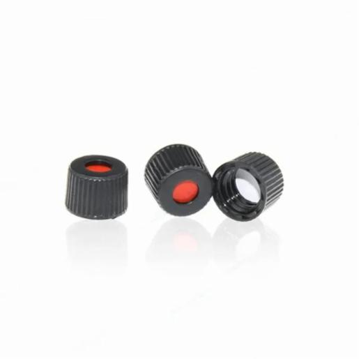 LABPRO QuickFit 10-425 Open Top Screw Cap, Black, Red PTFE/White Silicon Septa, 5000pcs/ctn LPQV5169