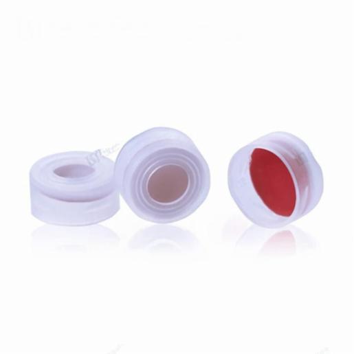 LABPRO QuickFit Open Top Snap Cap 11mm, Red PTFE/White Silicon Septa, Ultra Clean 10000pcs/ctn LPQV5163